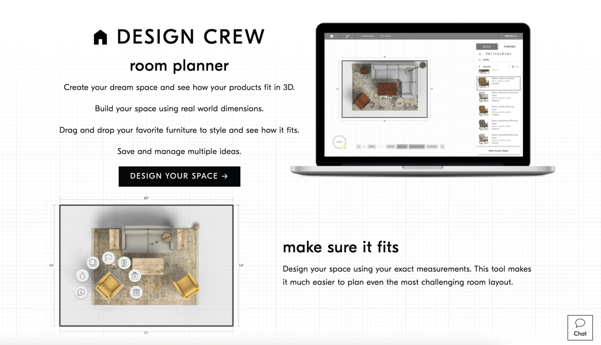 West elm Design Crew 3D room planner